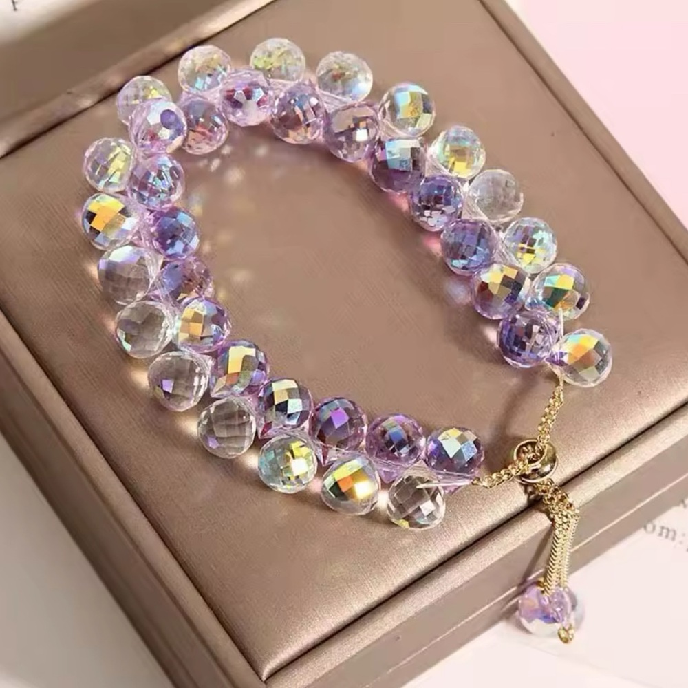 Exquisite Purple Crystal Zircon Bead Bracelet